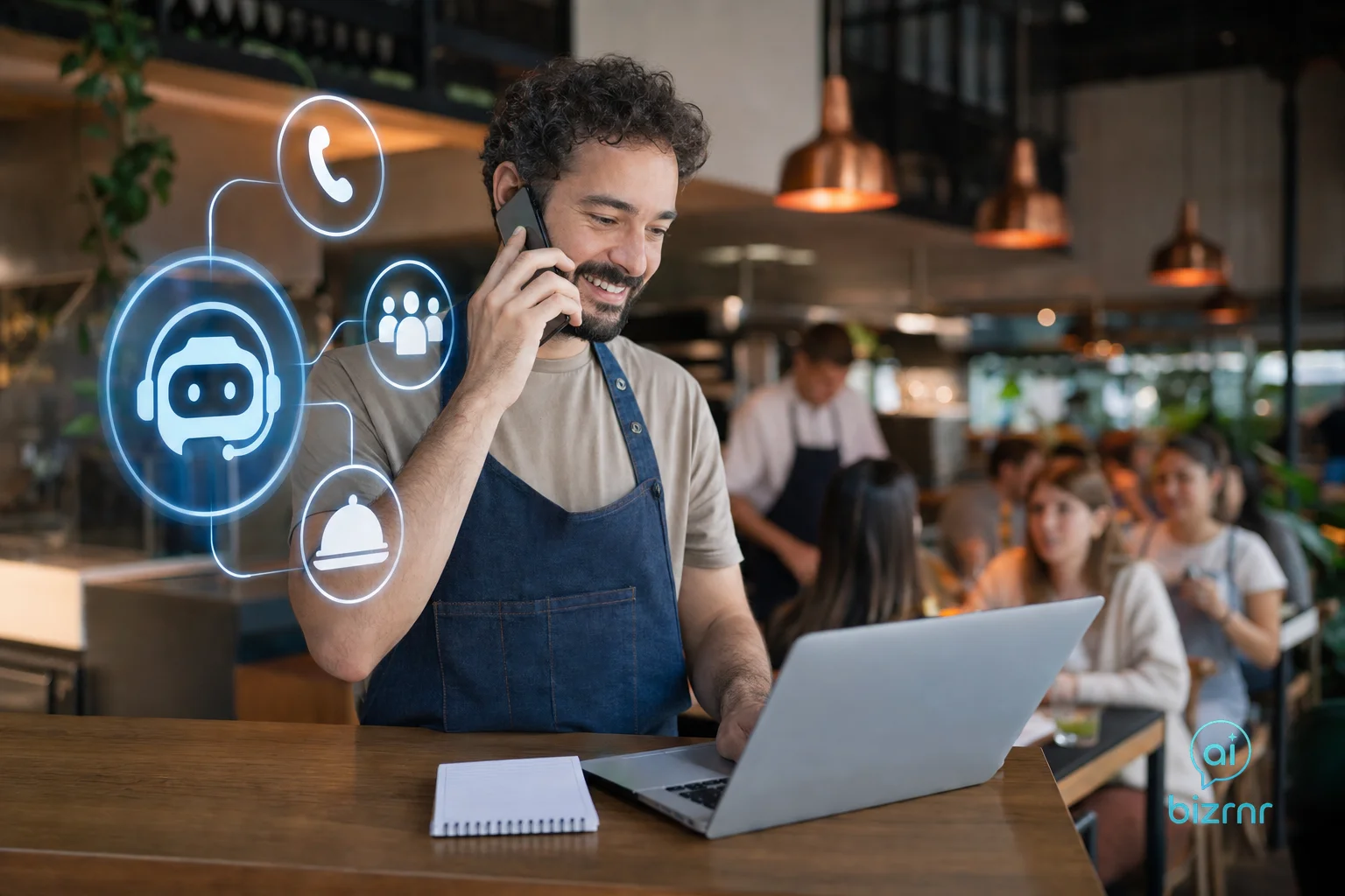 BizRnR AI Voice Receptionist – Restaurant AI Phone Answering for Restaurants: Handle Reservations & Takeout Orders 24/7 | Business Voice Automation