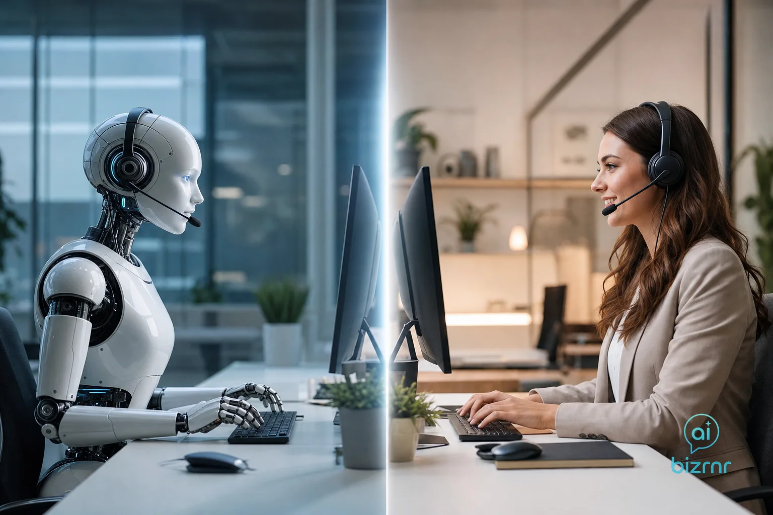 BizRnR AI Voice Receptionist – Small Business AI Receptionist vs. Answering Service: Which Wins in 2026? | Business Voice Automation