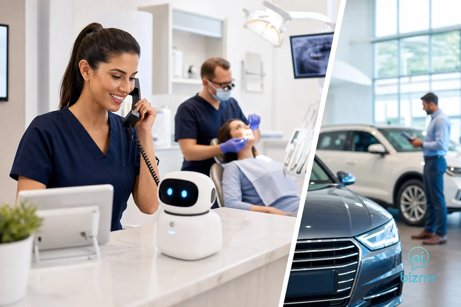 BizRnR AI Voice Receptionist – Dental & Auto AI Receptionists Reduce No-Shows for Dental Offices by 40% | Business Voice Automation